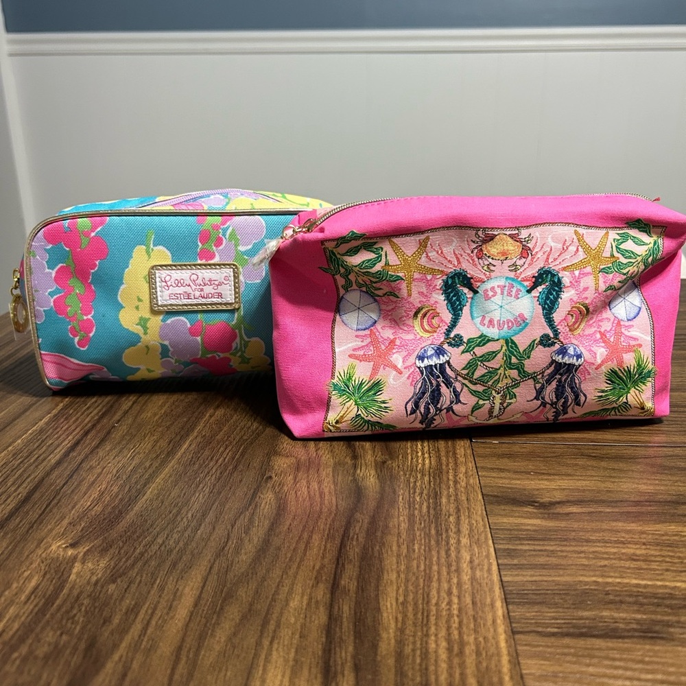 Lilly Pulitzer Pink and Blue Cosmetic Bags